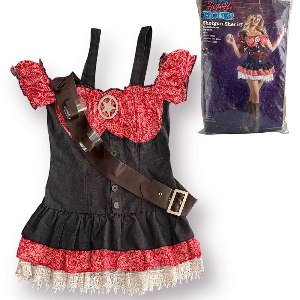 🛍️SALE🛍️ Fun World Women's Shotgun Western Sheriff Cowgirl Costume - Picture 2 of 6